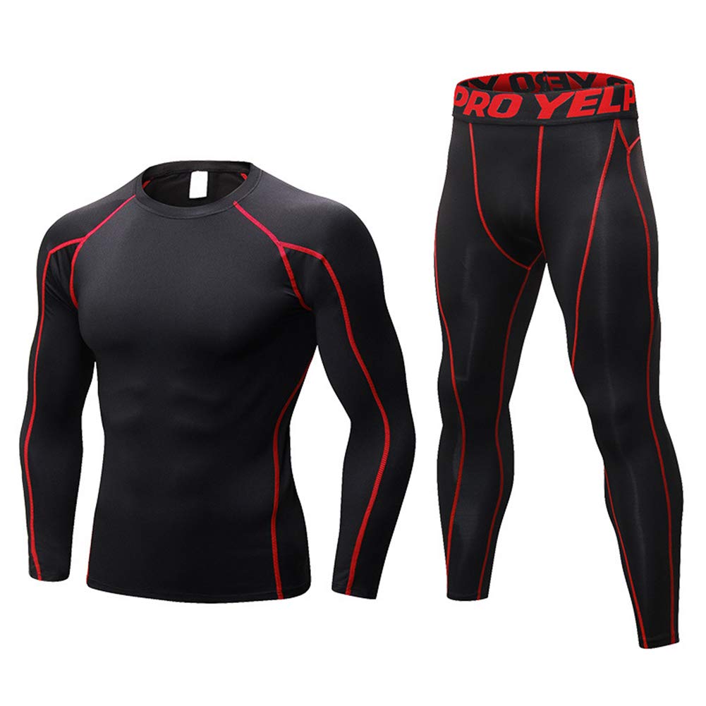 Thermal Underwear Mens, Long Johns for Men Thermal Underwear Set Long Sleeve Base Layer Compression Suit Winter Thermals Top & Bottom for Workout Skiing Running