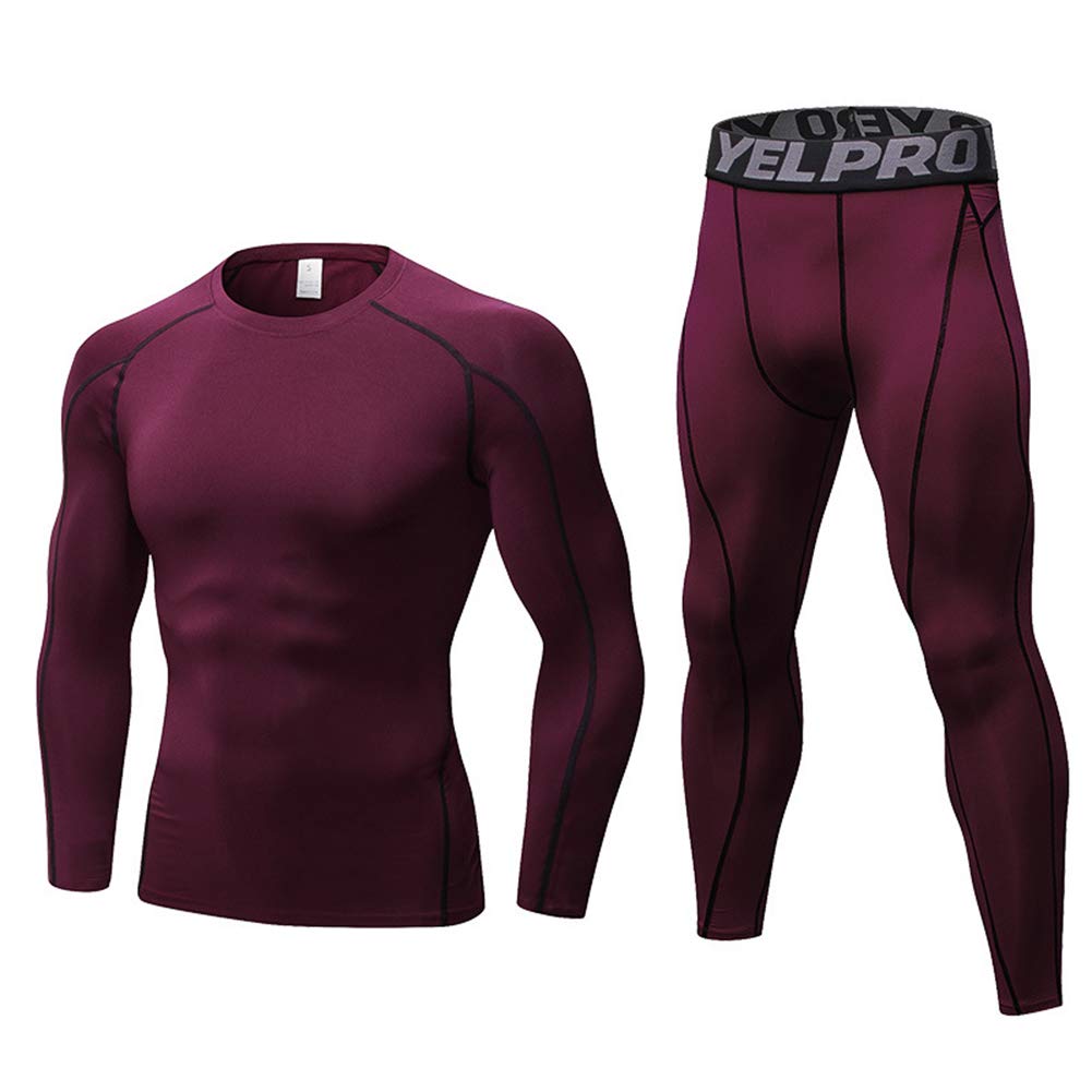 Thermal Underwear Mens, Long Johns for Men Thermal Underwear Set Long Sleeve Base Layer Compression Suit Winter Thermals Top & Bottom for Workout Skiing Running