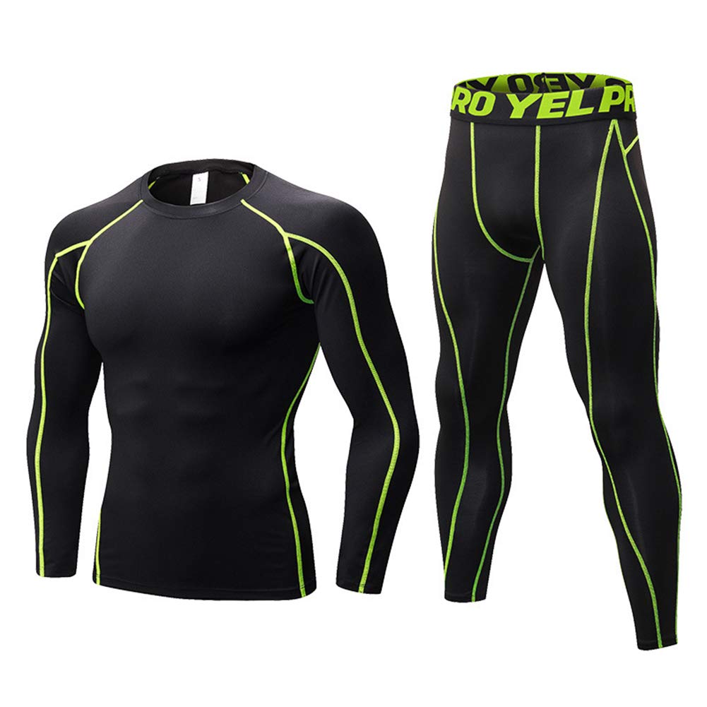 Thermal Underwear Mens, Long Johns for Men Thermal Underwear Set Long Sleeve Base Layer Compression Suit Winter Thermals Top & Bottom for Workout Skiing Running