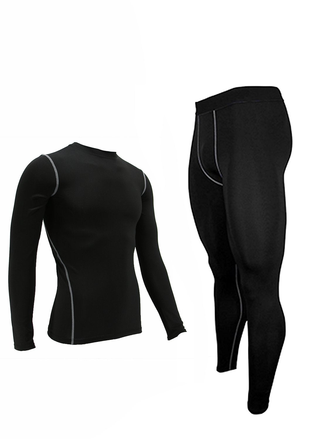 Thermal Underwear Mens, Long Johns for Men Thermal Underwear Set Long Sleeve Base Layer Compression Suit Winter Thermals Top & Bottom for Workout Skiing Running