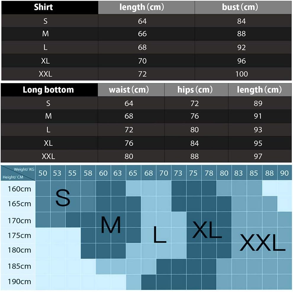 Thermal Underwear Mens, Long Johns for Men Thermal Underwear Set Long Sleeve Base Layer Compression Suit Winter Thermals Top & Bottom for Workout Skiing Running