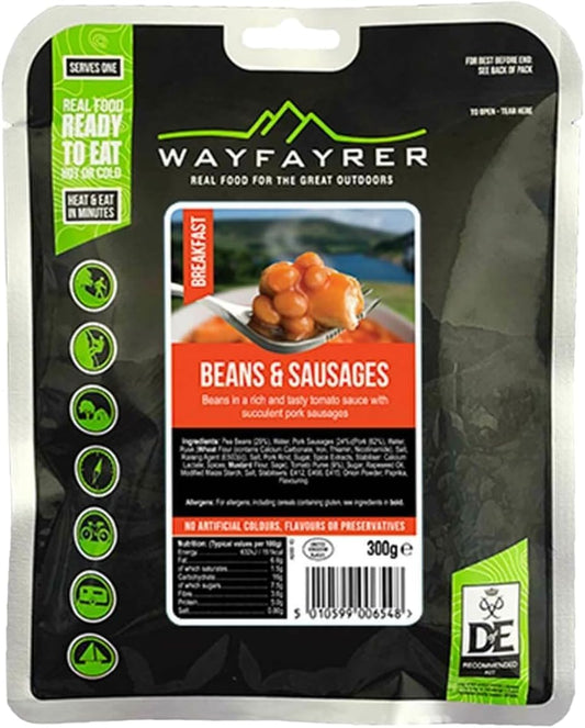 Wayfayrer Expedition Camping Food Pack 300g - Beans and Sausage
