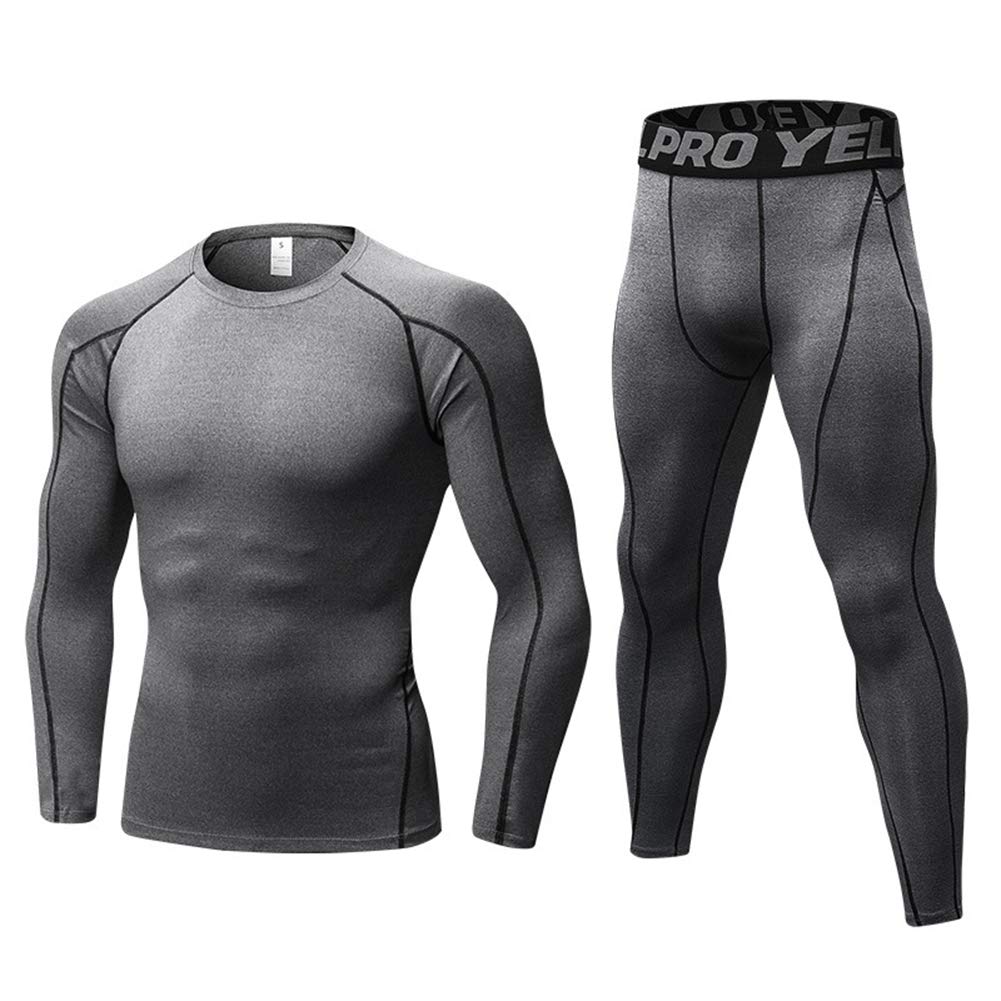 Thermal Underwear Mens, Long Johns for Men Thermal Underwear Set Long Sleeve Base Layer Compression Suit Winter Thermals Top & Bottom for Workout Skiing Running