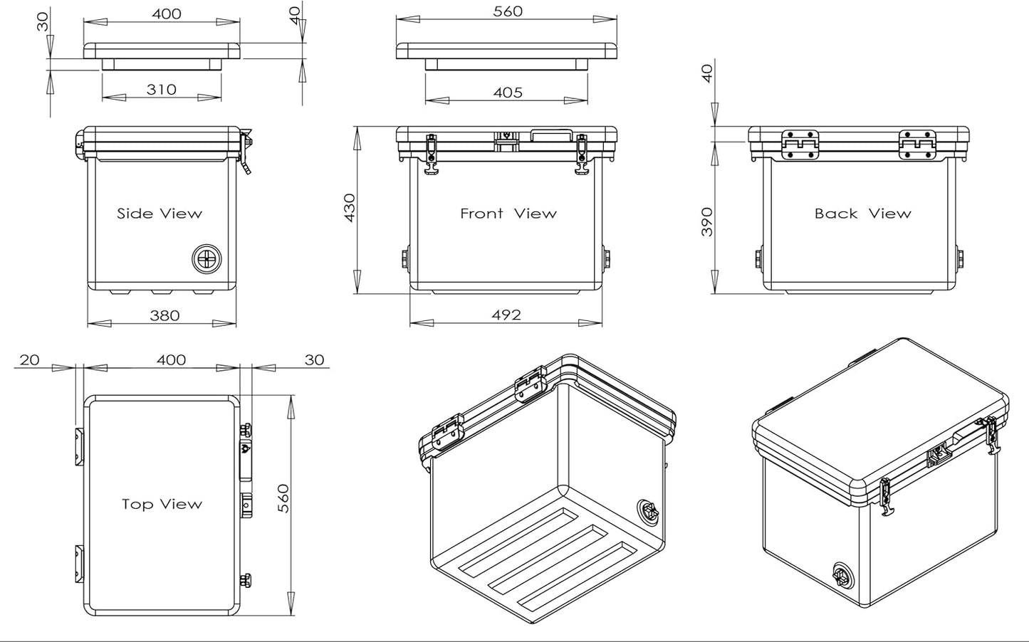 Icey-Tek 40 Litre Cube Cool Box - Baby Blue