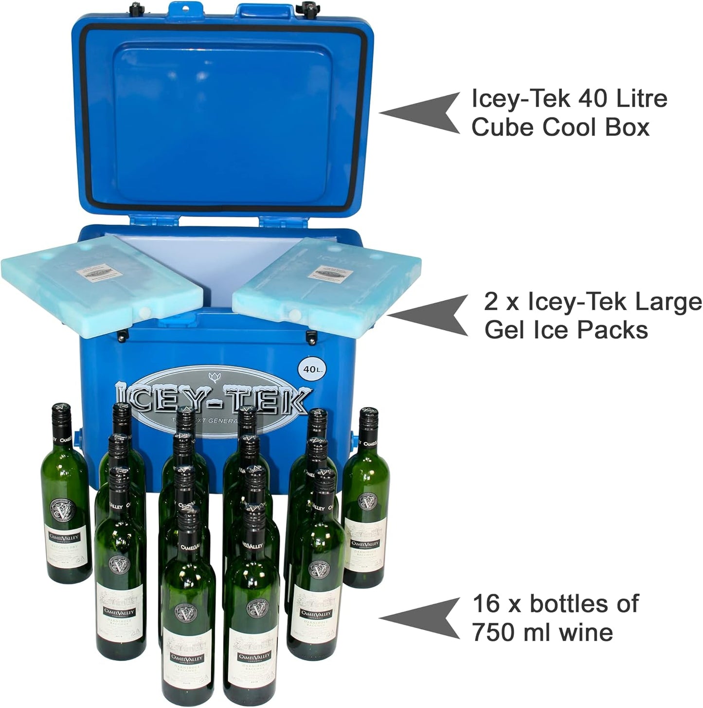 Icey-Tek 40 Litre Cube Cool Box - Baby Blue