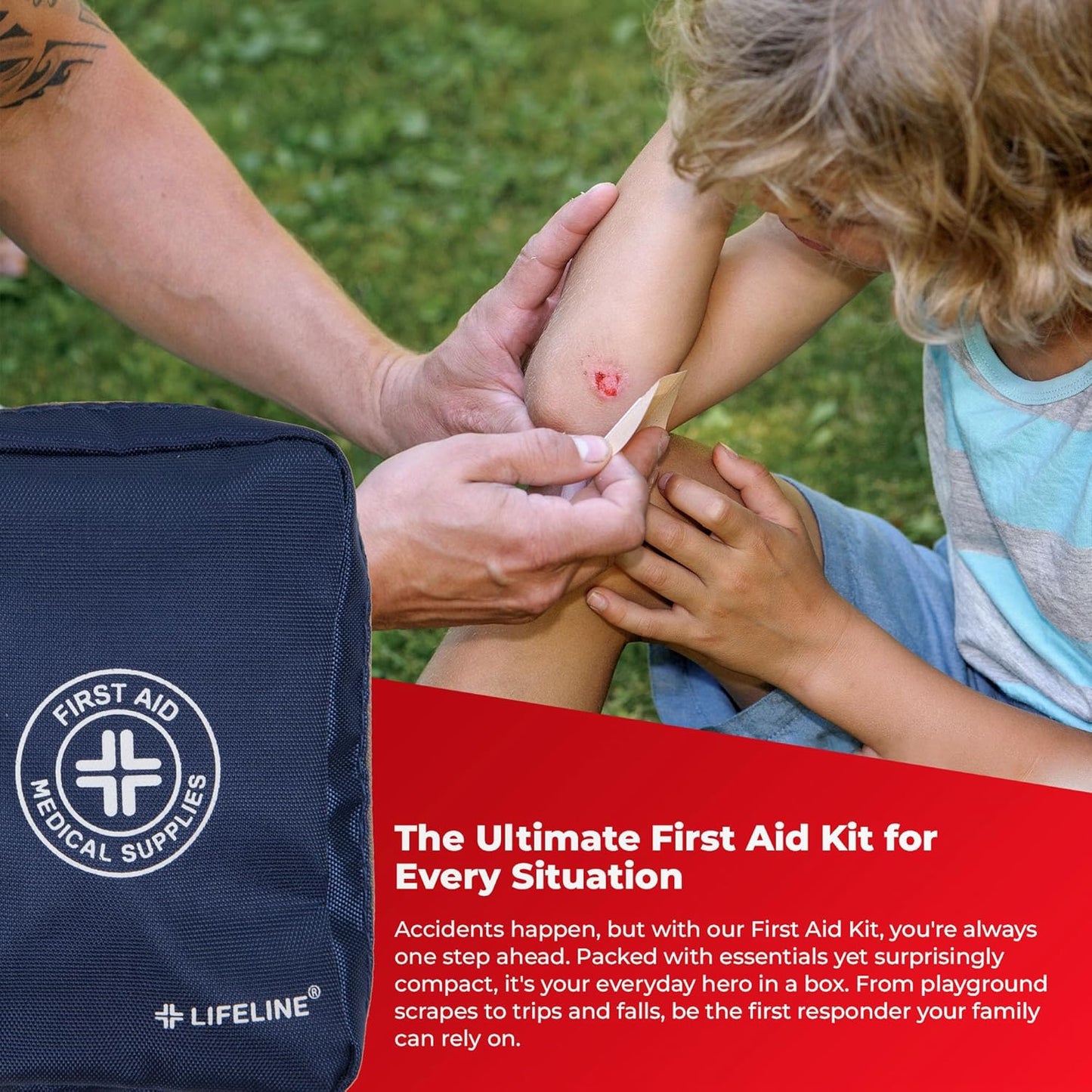 First My Family 4FKIT All-in-One 4-Person Premium Disaster Preparedness Survival Kit/Earthquake Kit with 72 Hours of Survival and First-Aid Supplies 4PKIT