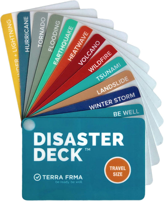 Disaster Deck - Kit Ready Emergency Survival Cards, Guide, Emergency Preparedness, Instructions for Disasters, Earthquake, Wildfire, Travel, Camping, Stocking Stuffer