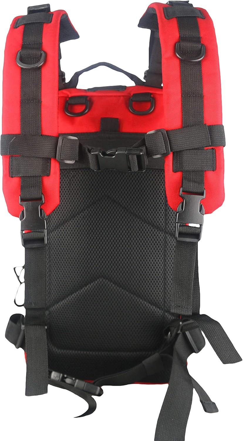 Lightning X Stocked EMS/EMT Trauma & Bleeding First Aid Medical Backpack + Kit (Red)