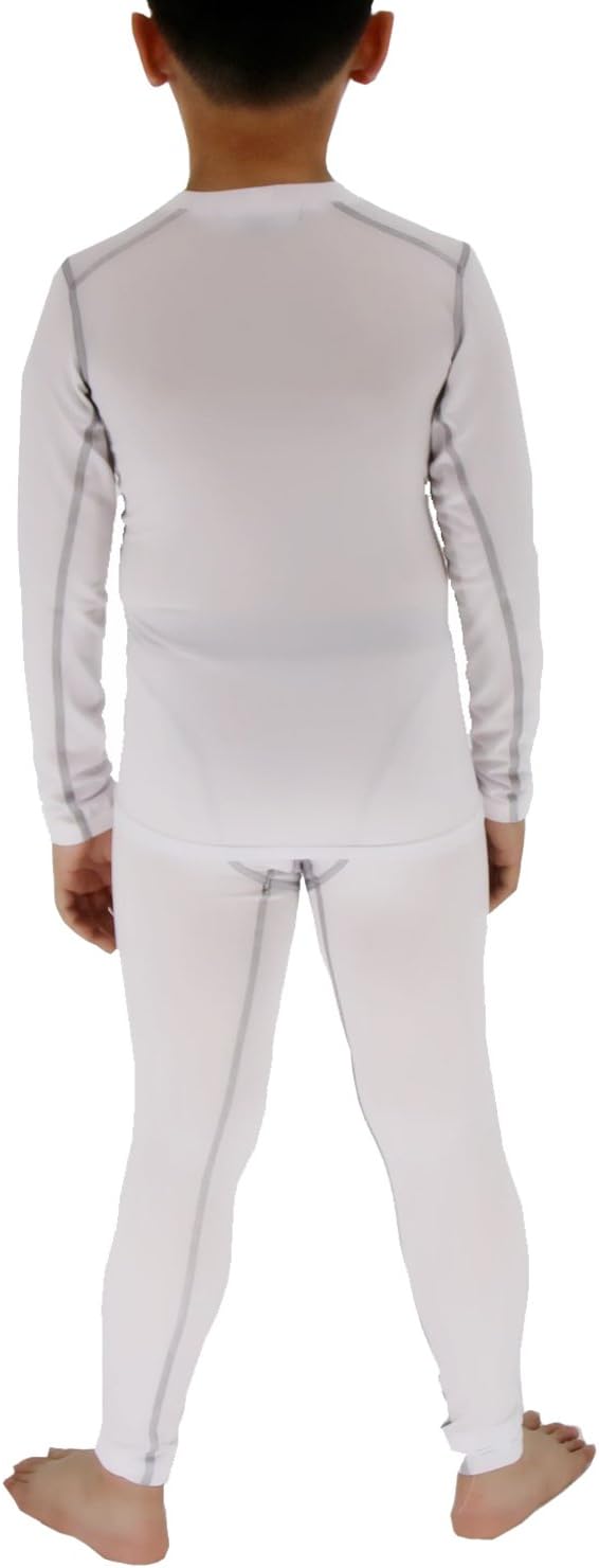 Minghe Boy's Ski Thermal Underwear Set Long John Skin Base Layer Tops and Bottom Moisture Wicking,10,Black