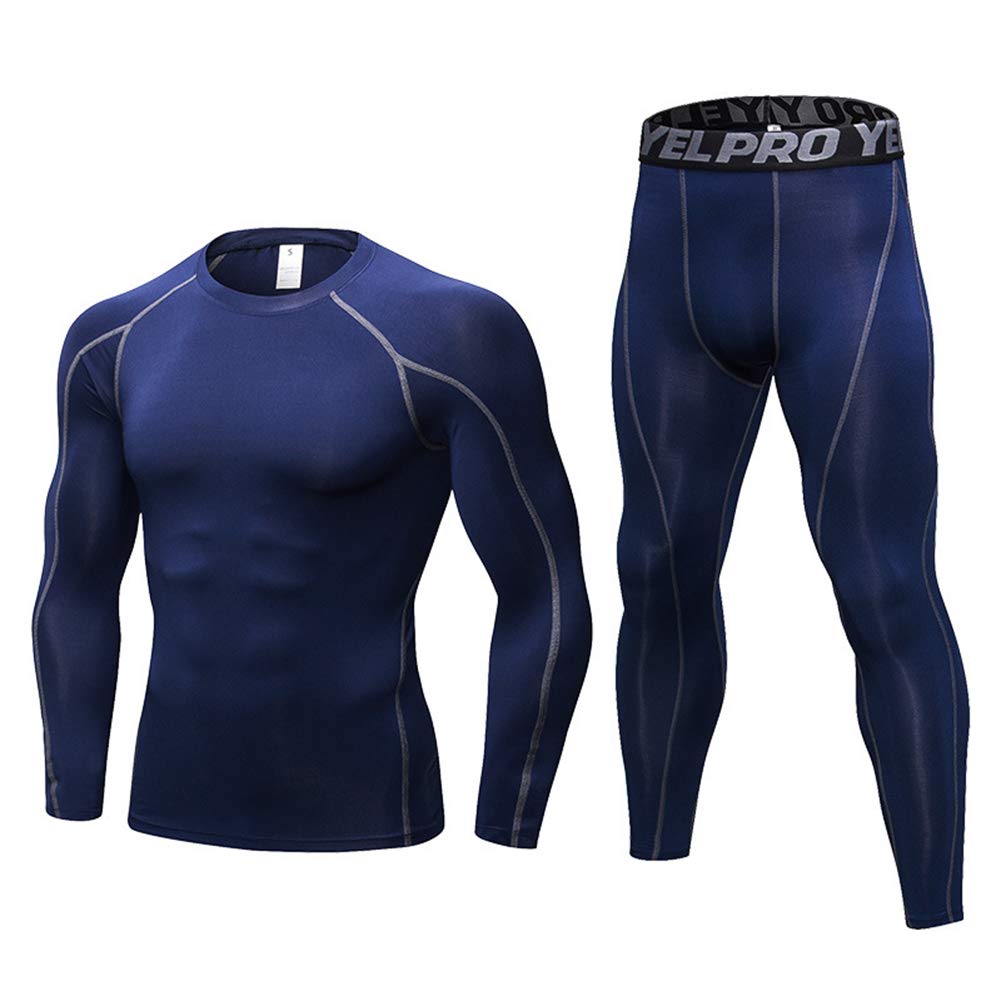 Thermal Underwear Mens, Long Johns for Men Thermal Underwear Set Long Sleeve Base Layer Compression Suit Winter Thermals Top & Bottom for Workout Skiing Running