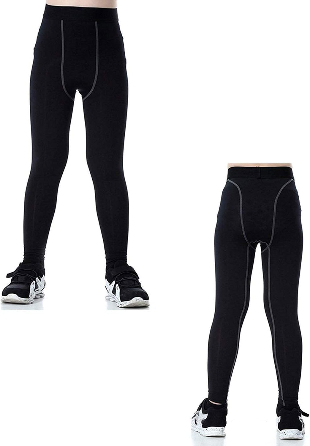 Minghe Boy's Ski Thermal Underwear Set Long John Skin Base Layer Tops and Bottom Moisture Wicking,10,Black