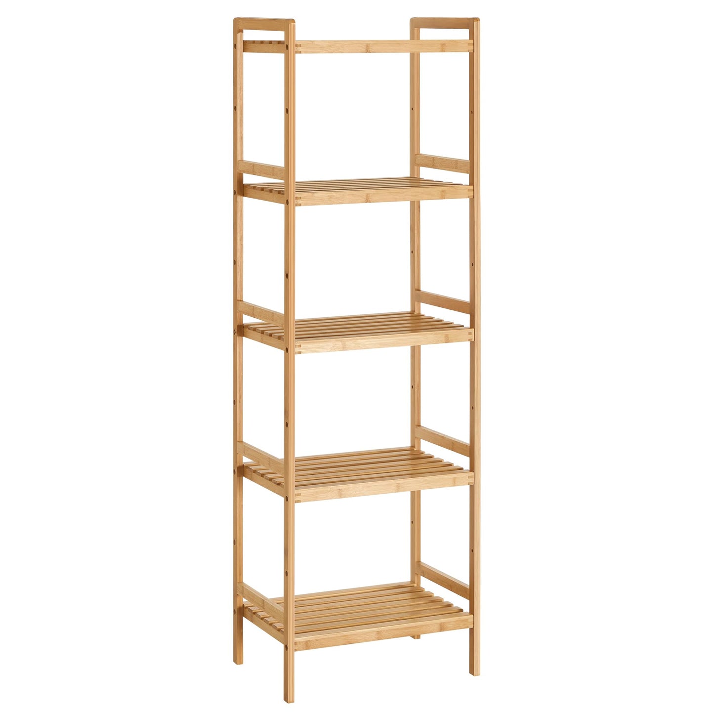 SONGMICS 3-Tier Bamboo Storage Rack for Bathroom, Kitchen, Bedroom, 45 x 31.5 x 80 cm, Natural and White BCB73Y