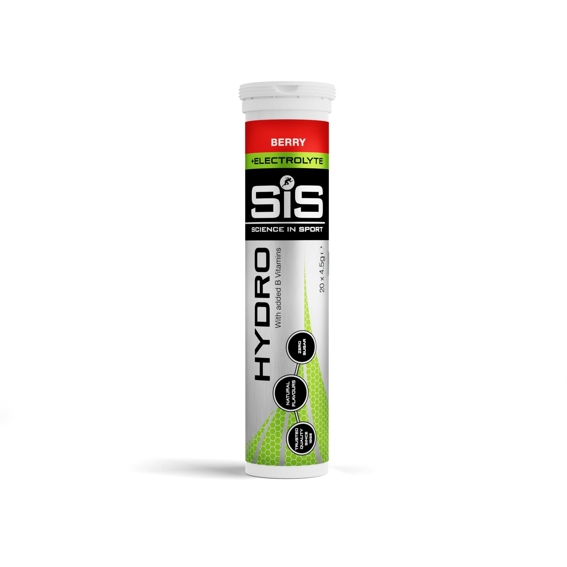 Science In Sport (SIS) Hydro Sugar-Free Electrolyte Hydration Tablets Lemon Flavour I Rehydration & Energy, Gluten-Free, 20 Effervescent Tablets