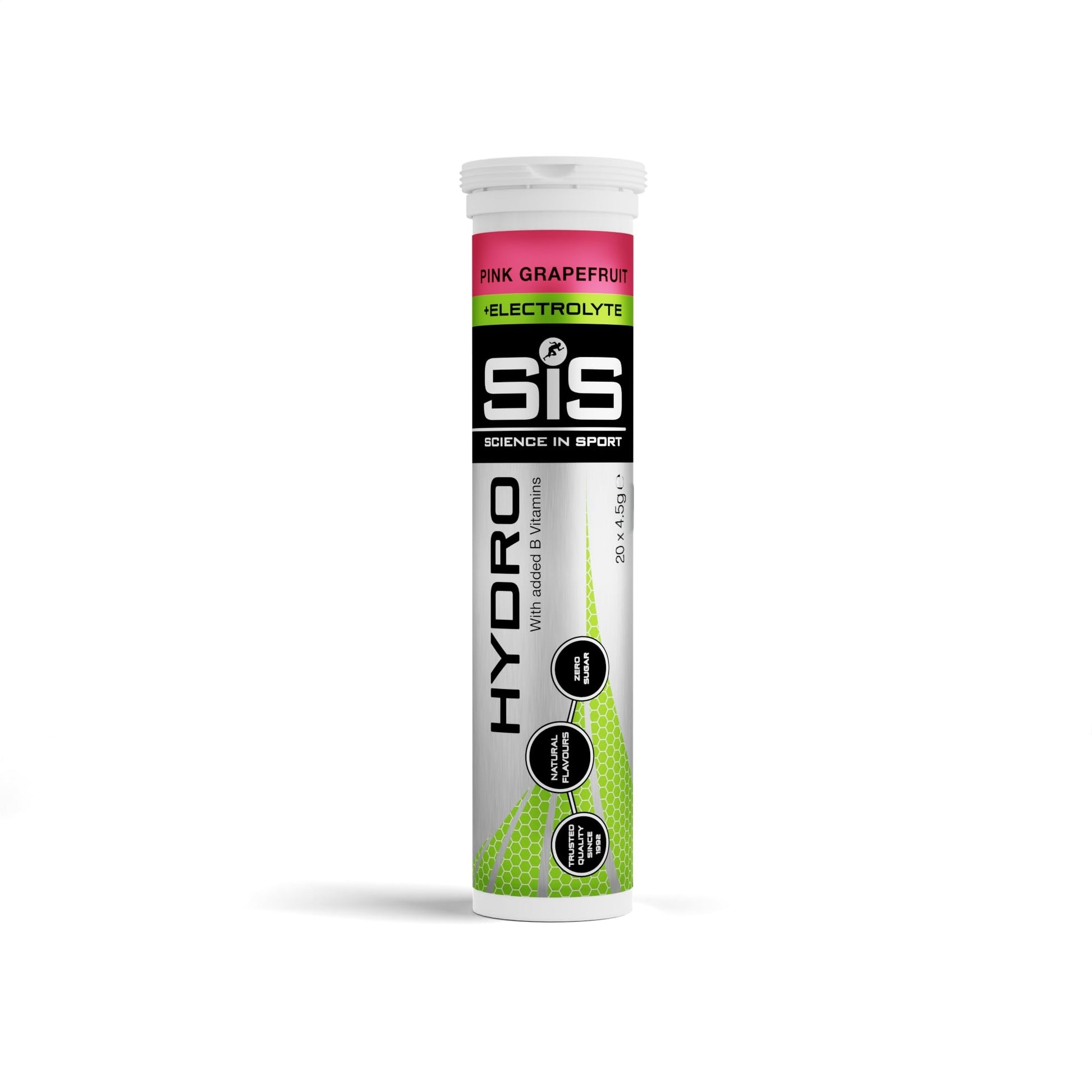 Science In Sport (SIS) Hydro Sugar-Free Electrolyte Hydration Tablets Lemon Flavour I Rehydration & Energy, Gluten-Free, 20 Effervescent Tablets