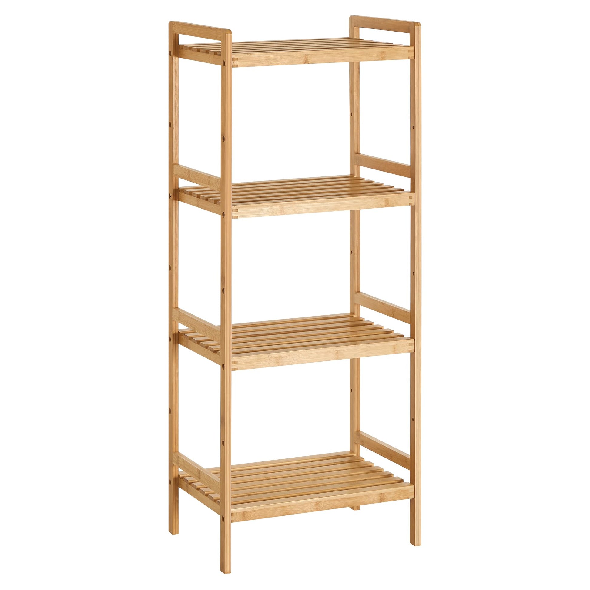 SONGMICS 3-Tier Bamboo Storage Rack for Bathroom, Kitchen, Bedroom, 45 x 31.5 x 80 cm, Natural and White BCB73Y