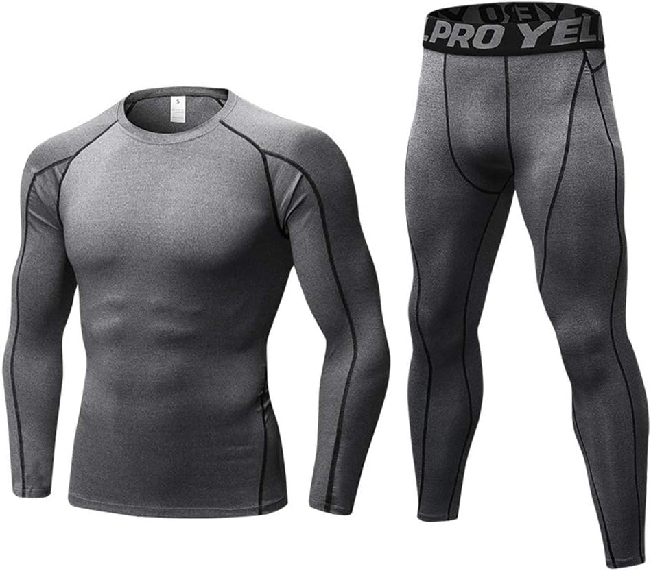 Thermal Underwear Mens, Long Johns for Men Thermal Underwear Set Long Sleeve Base Layer Compression Suit Winter Thermals Top & Bottom for Workout Skiing Running