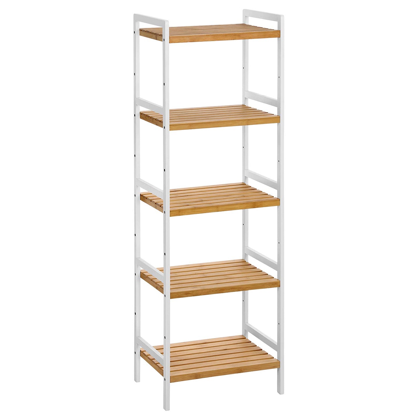 SONGMICS 3-Tier Bamboo Storage Rack for Bathroom, Kitchen, Bedroom, 45 x 31.5 x 80 cm, Natural and White BCB73Y