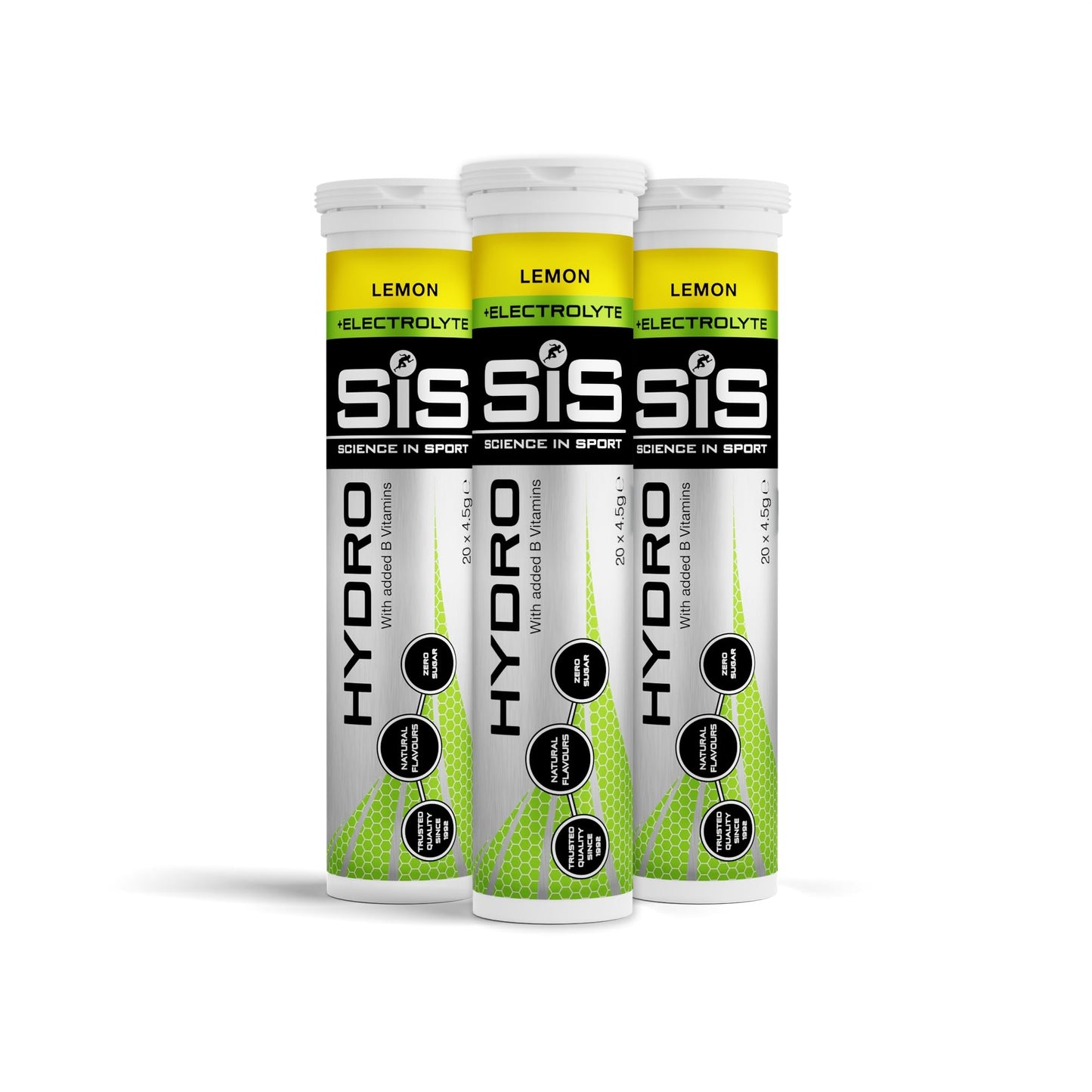 Science In Sport (SIS) Hydro Sugar-Free Electrolyte Hydration Tablets Lemon Flavour I Rehydration & Energy, Gluten-Free, 20 Effervescent Tablets