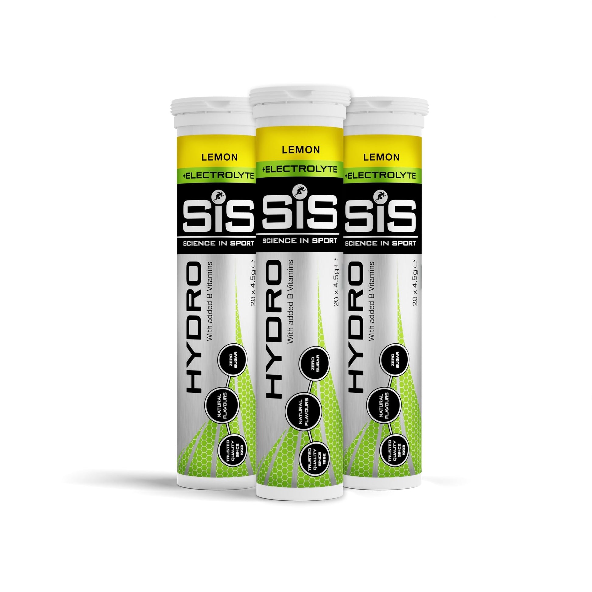 Science In Sport (SIS) Hydro Sugar-Free Electrolyte Hydration Tablets Lemon Flavour I Rehydration & Energy, Gluten-Free, 20 Effervescent Tablets
