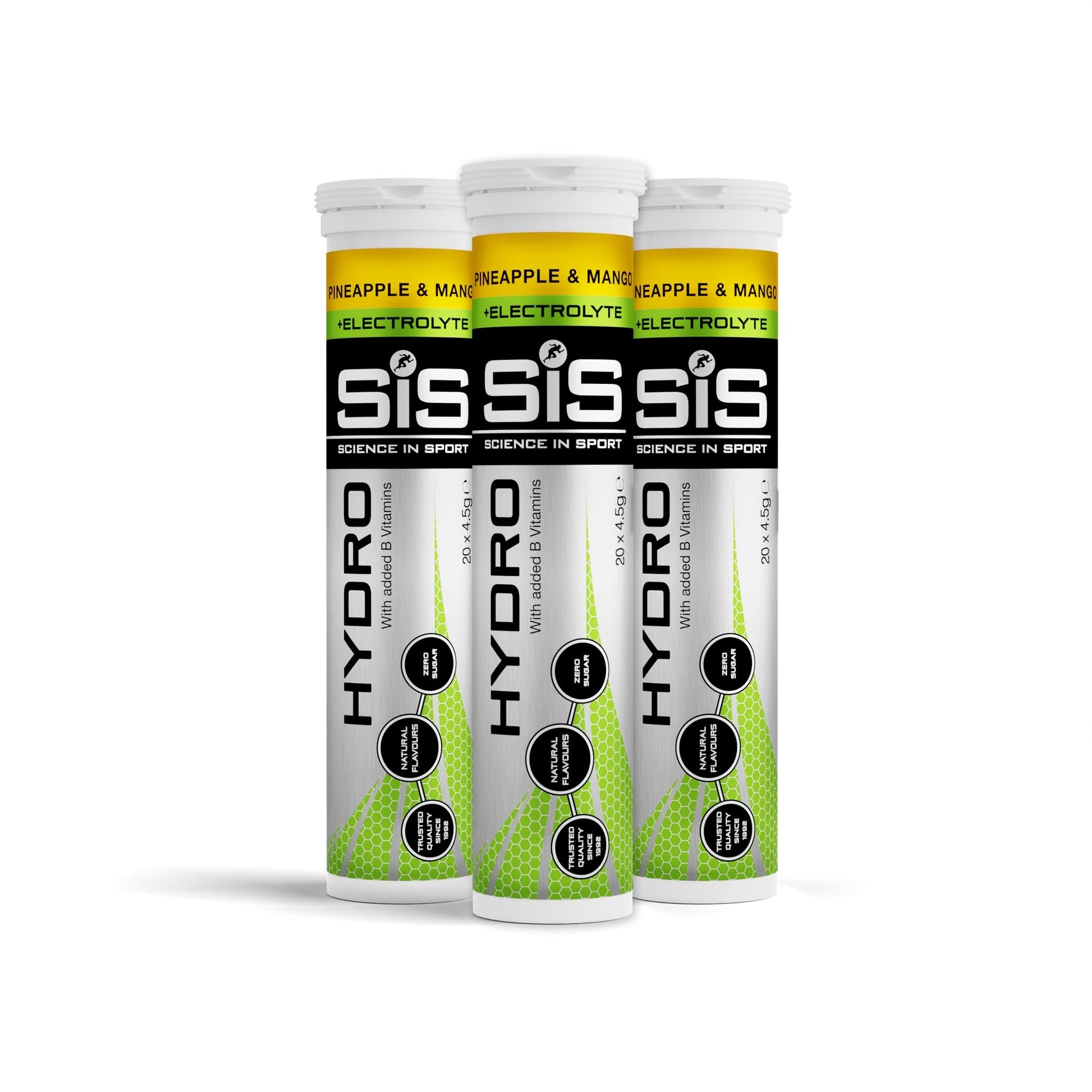 Science In Sport (SIS) Hydro Sugar-Free Electrolyte Hydration Tablets Lemon Flavour I Rehydration & Energy, Gluten-Free, 20 Effervescent Tablets