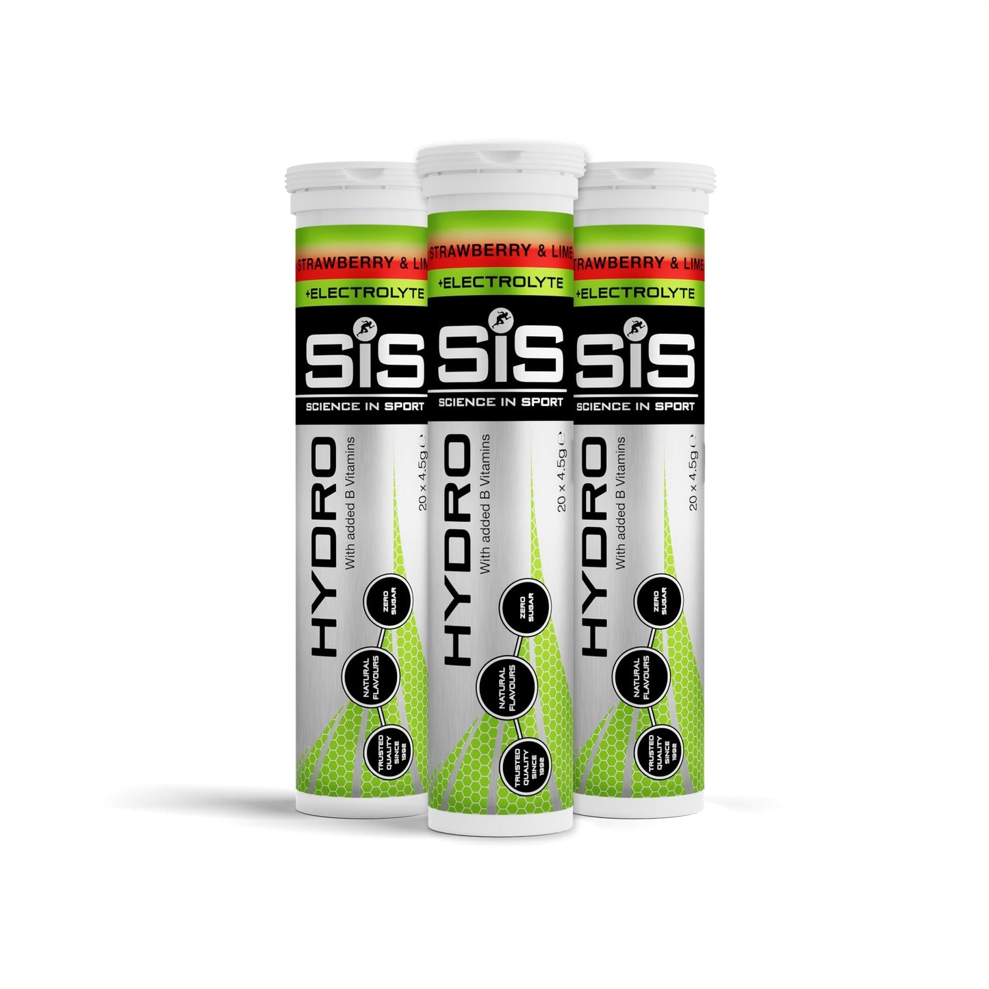 Science In Sport (SIS) Hydro Sugar-Free Electrolyte Hydration Tablets Lemon Flavour I Rehydration & Energy, Gluten-Free, 20 Effervescent Tablets