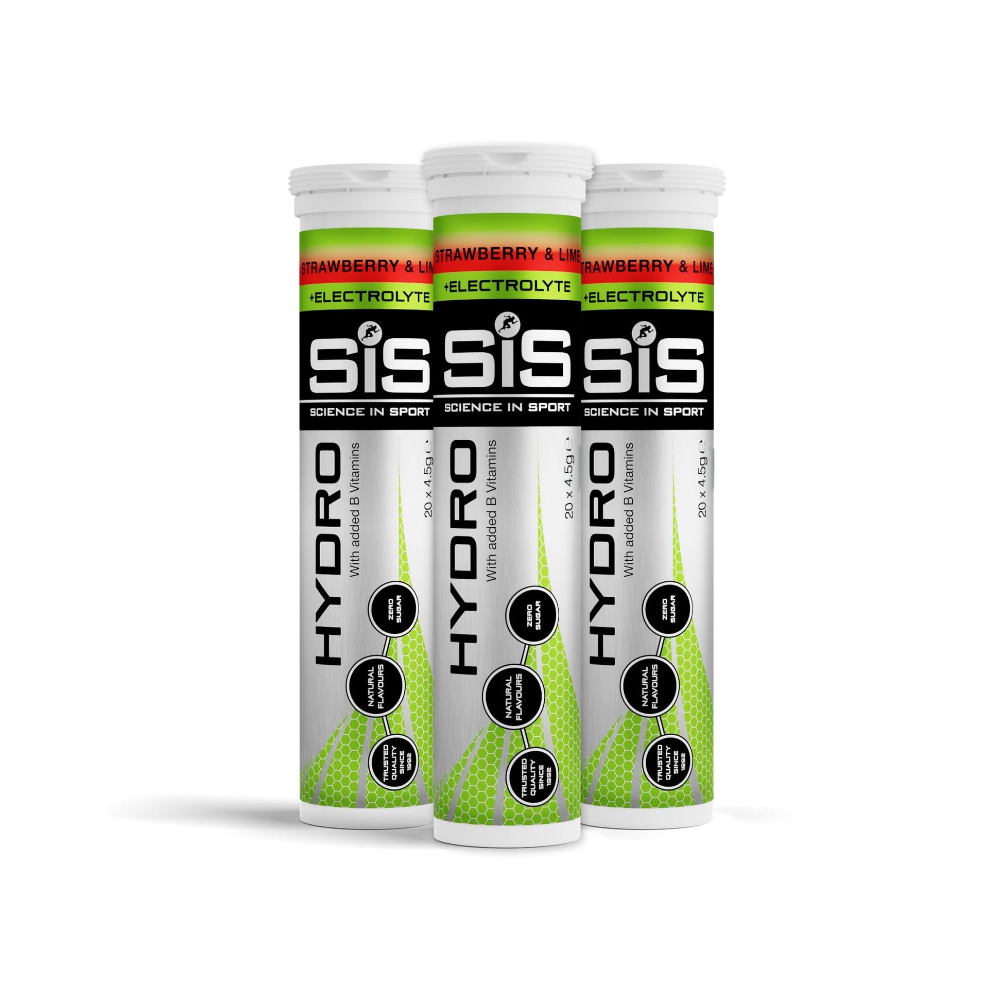 Science In Sport (SIS) Hydro Sugar-Free Electrolyte Hydration Tablets Lemon Flavour I Rehydration & Energy, Gluten-Free, 20 Effervescent Tablets