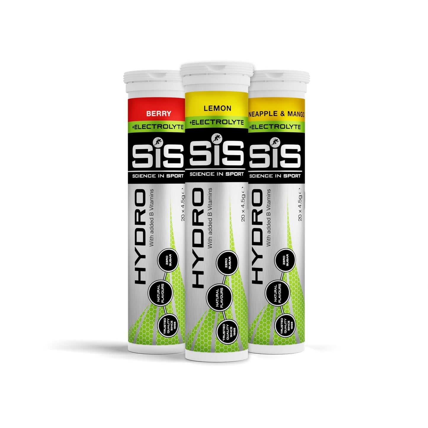 Science In Sport (SIS) Hydro Sugar-Free Electrolyte Hydration Tablets Lemon Flavour I Rehydration & Energy, Gluten-Free, 20 Effervescent Tablets