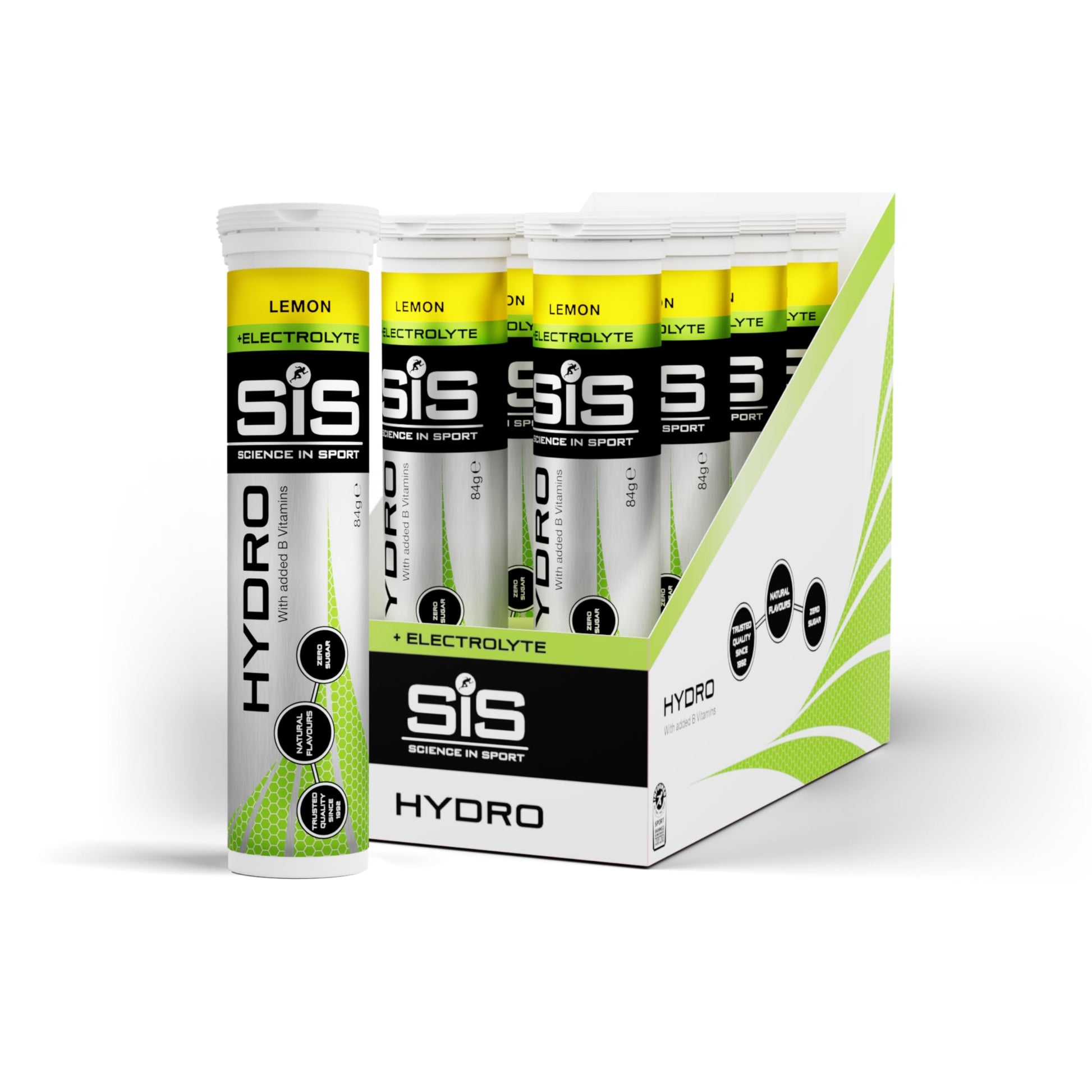 Science In Sport (SIS) Hydro Sugar-Free Electrolyte Hydration Tablets Lemon Flavour I Rehydration & Energy, Gluten-Free, 20 Effervescent Tablets