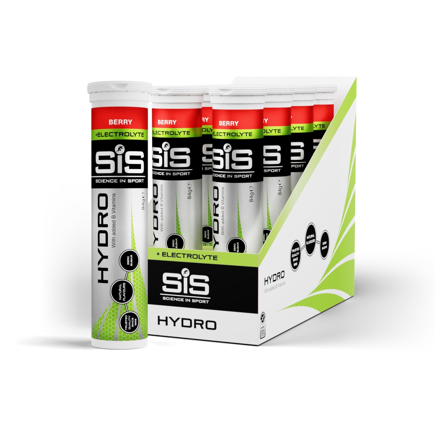 Science In Sport (SIS) Hydro Sugar-Free Electrolyte Hydration Tablets Lemon Flavour I Rehydration & Energy, Gluten-Free, 20 Effervescent Tablets