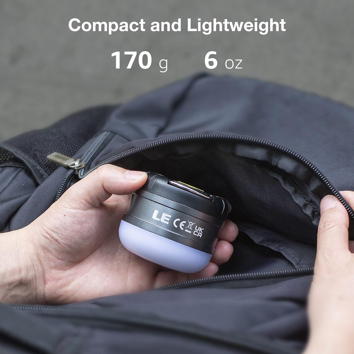 LE camping lamp, USB rechargeable, IPX4 waterproof, 3000 mAh power bank, neutral white, 3 light modes, camping light with battery, lantern, camping, outdoor use.