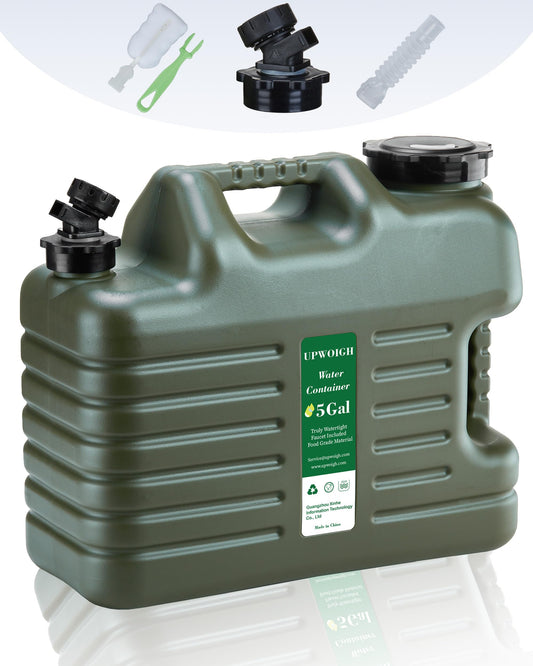 UPWOIGH Water Container, 25L Big Water Jug, Truly No Leakage Water Storage, Military Green Water Tank,BPA Free Portable Water Containers for Camping